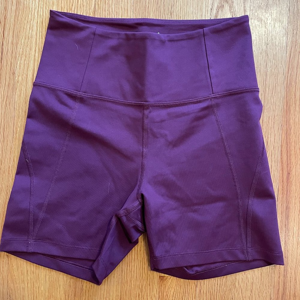 Girlfriend Collective Plum High-Rise Run Short